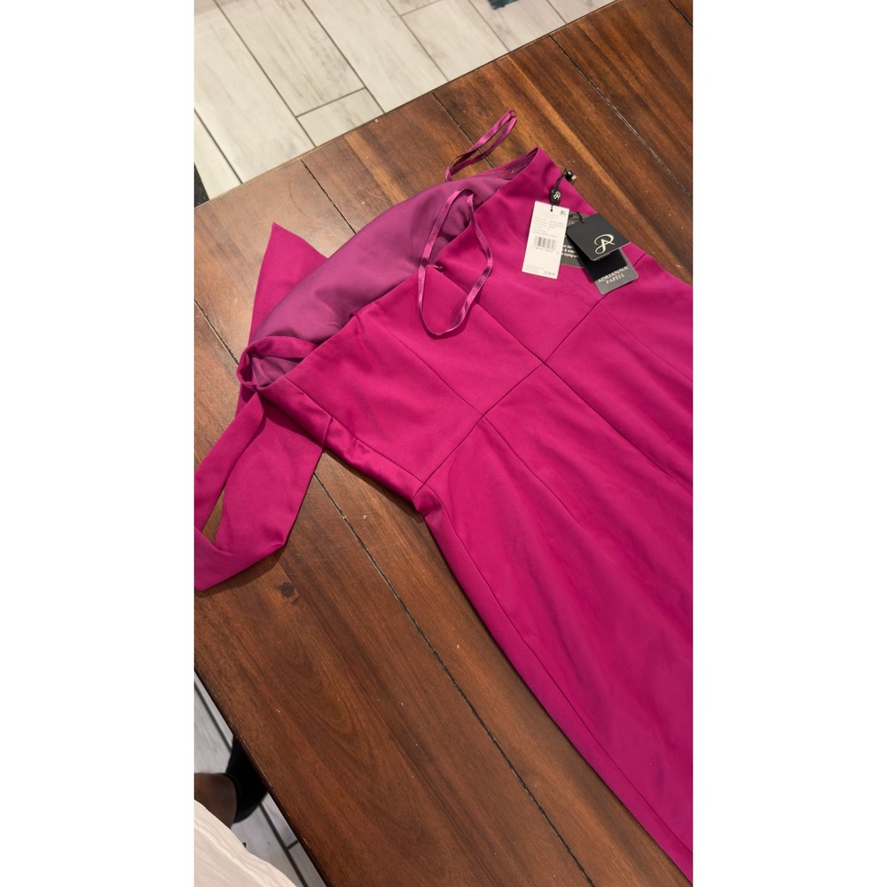 Adrianna Papell Women's Satin Crepe Dress Evening Gown Wild Magenta SZ 6 NEW NWT - Picture 13 of 16